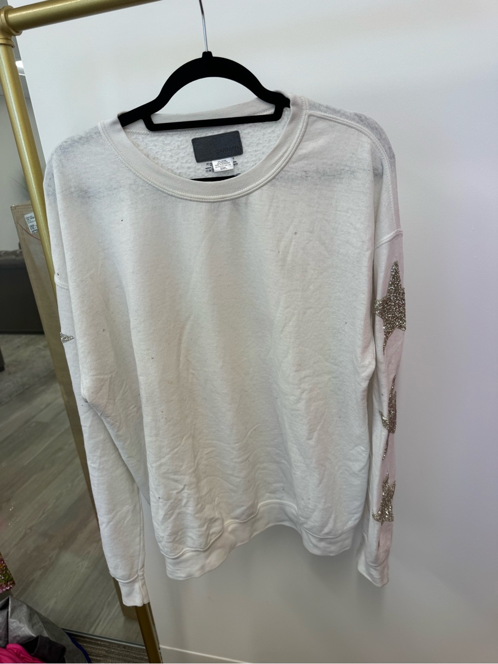 Carmar / LF White Sweatshirt with Silver Star Sleeves